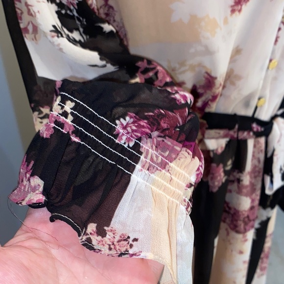 Calvin Klein Multicolor Floral Long Sleeve Dress NWT size 10 - Picture 4 of 8